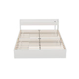 Darrahopens Furniture > Living Room Artiss Bed Frame Double Size Mattress Base wtih Charging Ports 2 Storage Drawers