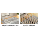 Darrahopens Furniture > Living Room Artiss Bed Frame Double Size Mattress Base wtih Charging Ports 2 Storage Drawers