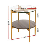Darrahopens Furniture > Living Room Artiss Coffee Table Side Table Laptop Desk Bedside Sofa Glass Table Metal Frame