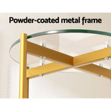 Darrahopens Furniture > Living Room Artiss Coffee Table Side Table Laptop Desk Bedside Sofa Glass Table Metal Frame