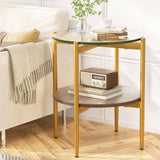 Darrahopens Furniture > Living Room Artiss Coffee Table Side Table Laptop Desk Bedside Sofa Glass Table Metal Frame