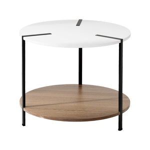Darrahopens Furniture > Living Room Artiss Coffee Table Side Table Round White Cedric