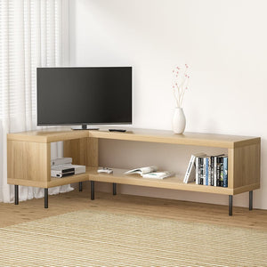 Darrahopens Furniture > Living Room Artiss Corner Entertainment Unit TV Cabinet Display Storage Shelf Wooden Pine