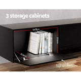 Darrahopens Furniture > Living Room Artiss Floating Entertainment Unit TV Cabinet High Glossy Black 3 Cabinets 200CM