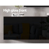 Darrahopens Furniture > Living Room Artiss Floating Entertainment Unit TV Cabinet High Glossy Black 3 Cabinets 200CM