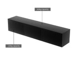 Darrahopens Furniture > Living Room Artiss Floating Entertainment Unit TV Cabinet High Glossy Black 3 Cabinets 200CM
