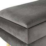 Darrahopens Furniture > Living Room Artiss Ottoman Storage Foot Stool Velvet Grey