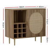 Darrahopens Furniture > Living Room Artiss Rattan Buffet Sideboard Storage Wine Rack Cupboard Server Cabinet Kitchen