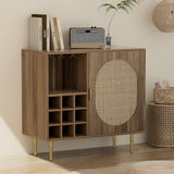 Darrahopens Furniture > Living Room Artiss Rattan Buffet Sideboard Storage Wine Rack Cupboard Server Cabinet Kitchen