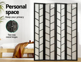 Darrahopens Furniture > Living Room Artiss Room Divider Screen Privacy Wood Dividers Stand 4 Panel Archer Black