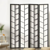 Darrahopens Furniture > Living Room Artiss Room Divider Screen Privacy Wood Dividers Stand 4 Panel Archer Black