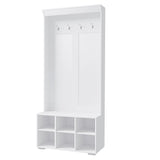 Darrahopens Furniture > Living Room Artiss Shoe Cabinet Storage Rack Shoe Bench Hall Tree Coat Rack White 180CM