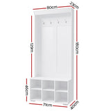 Darrahopens Furniture > Living Room Artiss Shoe Cabinet Storage Rack Shoe Bench Hall Tree Coat Rack White 180CM