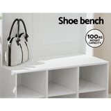 Darrahopens Furniture > Living Room Artiss Shoe Cabinet Storage Rack Shoe Bench Hall Tree Coat Rack White 180CM