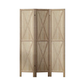 Darrahopens Furniture > Living Room Artiss Silon Room Divider Screen Privacy Wood Dividers Stand 3 Panel Brown