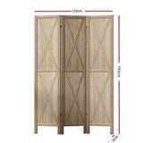 Darrahopens Furniture > Living Room Artiss Silon Room Divider Screen Privacy Wood Dividers Stand 3 Panel Brown