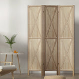Darrahopens Furniture > Living Room Artiss Silon Room Divider Screen Privacy Wood Dividers Stand 3 Panel Brown
