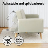 Darrahopens Furniture > Living Room Artiss Sofa Bed Ottoman 200CM Beige Faux Linen