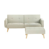 Darrahopens Furniture > Living Room Artiss Sofa Bed Ottoman 200CM Beige Faux Linen