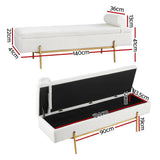 Darrahopens Furniture > Living Room Artiss Storage Ottoman Bed 140cm Pillow Boucle Fabric