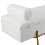 Darrahopens Furniture > Living Room Artiss Storage Ottoman Bed 140cm Pillow Boucle Fabric