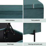 Darrahopens Furniture > Living Room Artiss Storage Ottoman Blanket Box 140cm Velvet Green