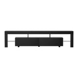 Darrahopens Furniture > Living Room Artiss TV Cabinet Entertainment Unit Stand RGB LED Gloss Furniture 200cm Black