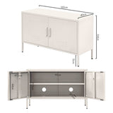 Darrahopens Furniture > Living Room ArtissIn Buffet Sideboard Locker Metal Storage Cabinet - BASE White