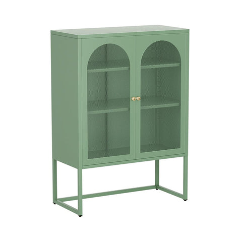 Darrahopens Furniture > Living Room ArtissIn Buffet Sideboard Metal Locker Display Shelves Storage Cabinet Green