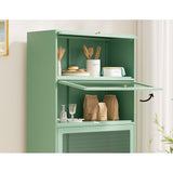 Darrahopens Furniture > Living Room ArtissIn Buffet Sideboard Metal Locker Display Storage Cabinet Shelves Green