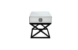 Darrahopens Furniture > Living Room Athens Mirrored Side Table- Black Legs