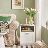 Darrahopens Furniture > Living Room Bedside Table Shelf Drawer, White