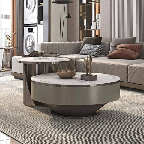 darrahopens Furniture > Living Room Berkley Nesting Coffee Table Set/Glossy Ceramic top/ Modern