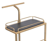 Darrahopens Furniture > Living Room Black and French Brass Wooden 3-Tier Bar Cart Drinks Trolley