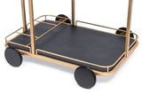Darrahopens Furniture > Living Room Black and French Brass Wooden 3-Tier Bar Cart Drinks Trolley