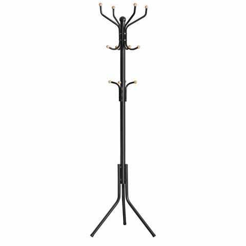 Darrahopens Furniture > Living Room Black Metal Coat Rack, Hall Tree, 182cm Tall