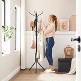 Darrahopens Furniture > Living Room Black Metal Coat Rack, Hall Tree, 182cm Tall