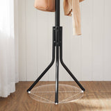 Darrahopens Furniture > Living Room Black Metal Coat Rack, Hall Tree, 182cm Tall