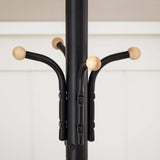 Darrahopens Furniture > Living Room Black Metal Coat Rack, Hall Tree, 182cm Tall