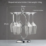 Darrahopens Furniture > Living Room > Bookcases & Shelves 2X Iron Countertop Wine Glass Holder with Scrollwork Design, Freestanding Tabletop Stemware Storage Rack with 6 Hooks In Australia - Darrahopens