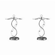 Darrahopens Furniture > Living Room > Bookcases & Shelves 2X Iron Countertop Wine Glass Holder with Scrollwork Design, Freestanding Tabletop Stemware Storage Rack with 6 Hooks In Australia - Darrahopens