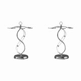 Darrahopens Furniture > Living Room > Bookcases & Shelves 2X Iron Countertop Wine Glass Holder with Scrollwork Design, Freestanding Tabletop Stemware Storage Rack with 6 Hooks In Australia - Darrahopens
