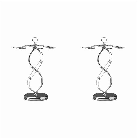 Darrahopens Furniture > Living Room > Bookcases & Shelves 2X Iron Countertop Wine Glass Holder with Scrollwork Design, Freestanding Tabletop Stemware Storage Rack with 6 Hooks In Australia - Darrahopens