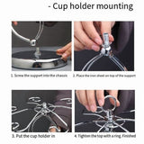 Darrahopens Furniture > Living Room > Bookcases & Shelves 2X Iron Countertop Wine Glass Holder with Scrollwork Design, Freestanding Tabletop Stemware Storage Rack with 6 Hooks In Australia - Darrahopens