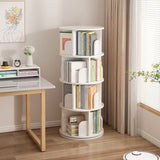 Darrahopens Furniture > Living Room > Bookcases & Shelves 4 Tier Rotating Bookshelf PVC Freestanding Corner Rack Bookcase Multifunctional Spinning 360 Storage Shelf Organizer for Home Office Space-Saving White