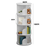 Darrahopens Furniture > Living Room > Bookcases & Shelves 4 Tier Rotating Bookshelf PVC Freestanding Corner Rack Bookcase Multifunctional Spinning 360 Storage Shelf Organizer for Home Office Space-Saving White