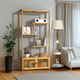Darrahopens Furniture > Living Room > Bookcases & Shelves 6 Tiers Freestanding Bamboo Storage Shelf High & Low Shelf Bookshelf Plant Stand