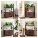 Darrahopens Furniture > Living Room > Bookcases & Shelves Artiss 20 Gallon Fish Tank Stand 3-Tier Aquarium Stand with Storage Cabinet and Open Shelf Walnut In Australia - Darrahopens