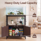 Darrahopens Furniture > Living Room > Bookcases & Shelves Artiss 20 Gallon Fish Tank Stand 3-Tier Aquarium Stand with Storage Cabinet and Open Shelf Walnut In Australia - Darrahopens