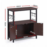 Darrahopens Furniture > Living Room > Bookcases & Shelves Artiss 20 Gallon Fish Tank Stand 3-Tier Aquarium Stand with Storage Cabinet and Open Shelf Walnut In Australia - Darrahopens